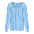 thumbnail image 4 of AherBiu Long Sleeve Tops for Women Casual Loose Square Neck Ruched Tunic Blouse Comfy Top Tees T Shirts, 4 of 6