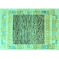 thumbnail image 1 of Ahgly Company Indoor Rectangle Abstract Turquoise Blue Modern Area Rugs, 5' x 7', 1 of 4