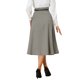 thumbnail image 3 of Falda de cuadros de cintura alta con cinturón A-Line vintage para mujer INSPIRE CHIC en negro y albaricoque XL, 3 of 6