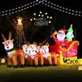 thumbnail image 2 of DeeKom【Black Santa】12' Christmas Inflatable Outdoor Decorations, Xmas Blow Up Santa Claus with Reindeers, Built-in LEDs Yard Garden Festival Celebration, 2 of 6