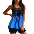thumbnail image 3 of Two Piece Mesh Tankini Swimsuits for Women Rushed Bathing Suits Blouson Swim Top with Bikini Bottoms Teen Girl, 3 of 9