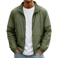 thumbnail image 2 of HAJWOH Men's Lightweight Stand Collar Jacket Windproof Softshell Zip Up Outerwear for Spring Fall Hiking Travel Casual, 2 of 5