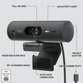 thumbnail image 6 of Logitech Brio 500 Full HD Webcam with Auto Light Correction, Noise Reduction, Privacy Cover, Graphite, 6 of 11