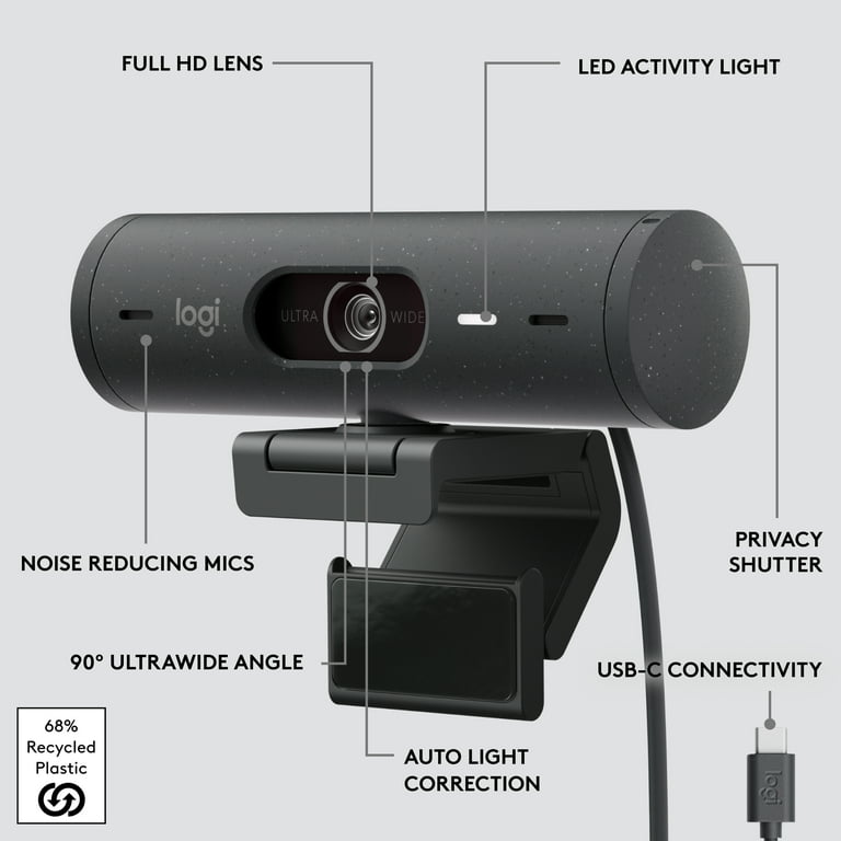 Logitech BRIO 500 Webカメラ Amazon.com: Logitech Brio 500 Full HD Webcam with Auto Light