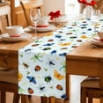 thumbnail image 5 of Table Runner - 48 Inch Long, Spring Butterfly Dragonfly Kitchen Dining Table Runner Dresser Scarves, Rustic Botanical Floral Teal Green Farmhouse Decor for Coffee Tables Wedding Party Banquet, 5 of 8