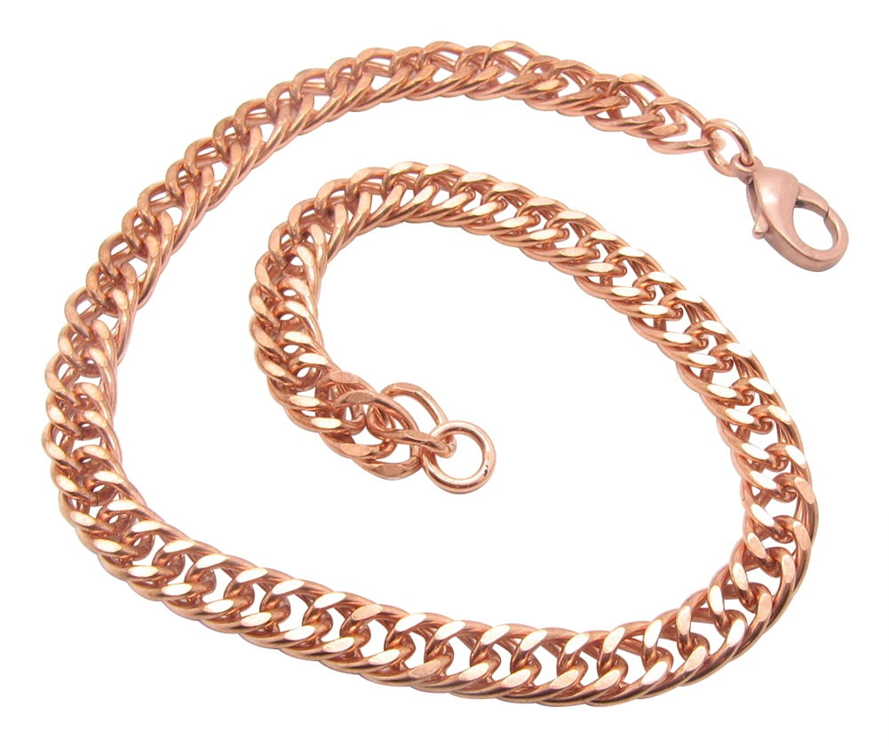 7/16 of an inch Wide Thick and Durable. Mens 8 Inch Solid Copper Link Bracelet CB638G