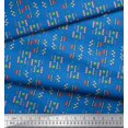 thumbnail image 2 of Soimoi Blue polyester Crepe Fabric Joker Face & Colorful Arrow Fabric Prints By Yard 42 Inch Wide, 2 of 3