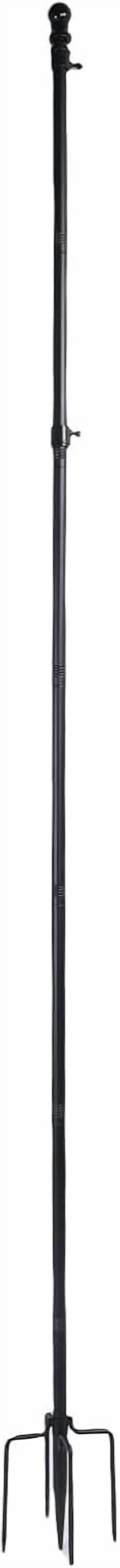 10 FT Stainless Steel Ground Flag Pole | 5-Prong Base for Enhanced Stability | Outdoor Yard & Garden Flagpole | Adjustable Height Up to 10 Feet | 360-Degree Anti-Tangling Ring