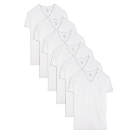 Fruit of the Loom Tall Men's White V-Neck Undershirts, 6 Pack, Sizes LT-3XLT