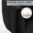 thumbnail image 5 of Ktaxon Accent Arm Chair with Ottoman Stool, Velvet Upholstered Club Chair with Lumber Pillow and Footrest Pumpkin Shape Sofa Black, 5 of 8