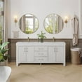 thumbnail image 2 of Leon 72"in. Double Bathroom Vanity in Washed White w/Lightning White Composite, 2 of 14