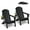 Black, variant on Adirondack Chair Set of 2, Folding Fire Pit Patio Chairs, All-Weather Plastic, Black