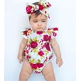 Canis Newborn Infant Toddler Baby Girls Clothes Flower Jumpsuit Romper Bodysuit + Headband