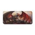 thumbnail image 1 of Fantasy World Computer Mouse Pad, Majestic Dragon Resting on Mountain Mythological Fire-Spewing Creature Print, Rectangle Non-Slip Rubber Mousepad X-Large, 35" x 15", Multicolor, by Ambesonne, 1 of 2
