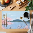 thumbnail image 2 of Nature Mountain Placemats Set of 8 Spring Blossoms Cherry Flowers Scenery Place Mats Indoor Wipeable Table Mats Washable Cloth Dining Table Placemats for Kitchen Holiday Party Home Decor 13x19 Inch, 2 of 9