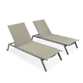 thumbnail image 2 of Ostrich Princeton Adult Outdoor Chaise Lounge Chairs w/Wheels, Tan (4 Pack), 2 of 6