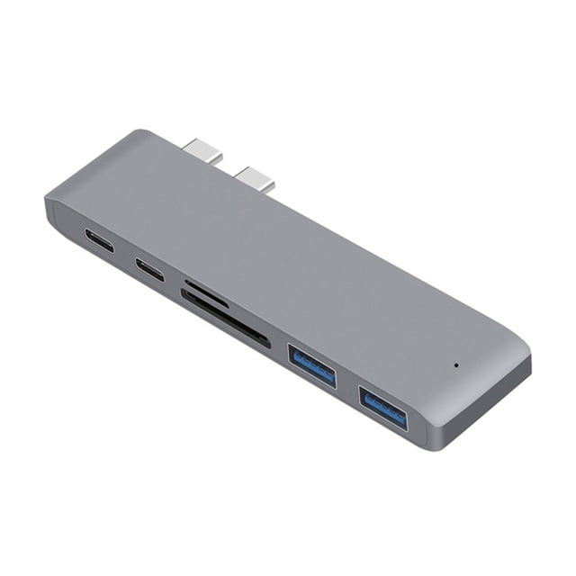 Lector de tarjetas USB 3.0 TF de 2 puertos Adaptador de concentrador tipo C dual para MacBook Air 2018 FLhrweasw El nuevo