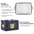 thumbnail image 3 of Yayeee Canvas Storage Basket with Handles for Shelves Fabric Bins Closet Organizer, Orange Cat Planet, 3 of 8