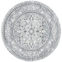 SAFAVIEH Alhambra Leptis Oriental Area Rug, Cream/Grey, 6'7" x 6'7" Round