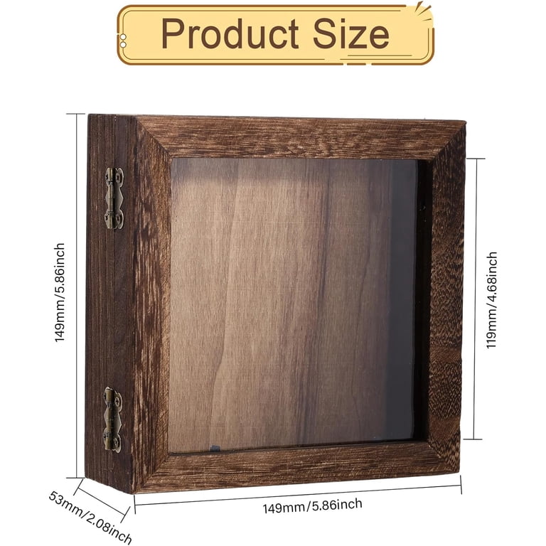 3-Pack Wooden Shadow Box Display Frame With Tempered Glass - 10x8x1.2 Inch