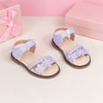 thumbnail image 2 of eileial Girls Sandals Open Toe Summer Flats Dress Sandals Shoes Toddler/Little Kid/Big Kid,Purple 12, 2 of 6