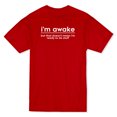 thumbnail image 1 of "I'm Awake But That Doesn't Mean I'm Ready To Do Stuff" Quote Men's Red T-shirt, 1 of 1