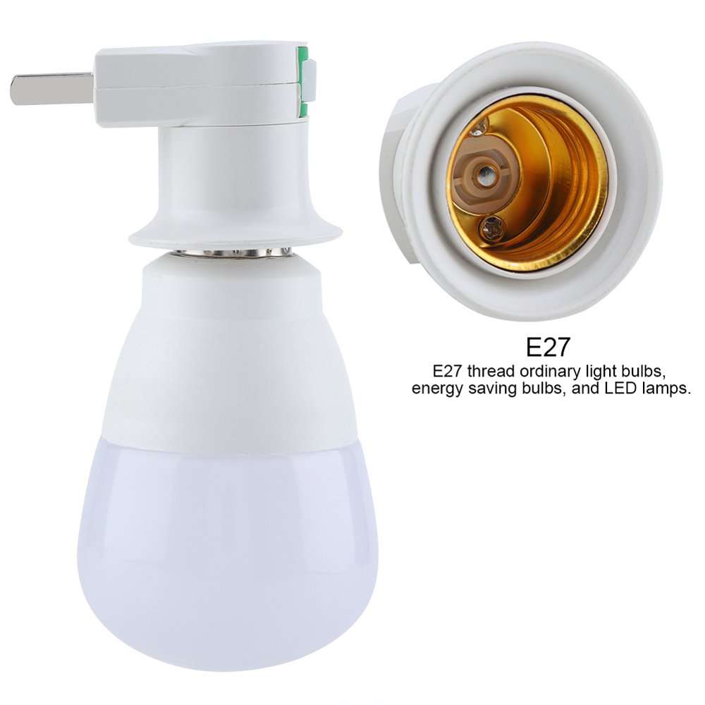 Tebru Wall Plug E27 Bulb Lamp Socket Mount Holder Adapter with Switch
