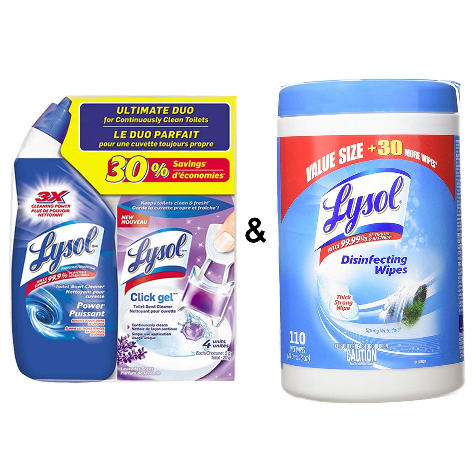 Lysol Toilet Bowl Cleaner and Click Gel Ultimate Duo Value ...