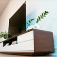 thumbnail image 6 of POVISON 78.74" Modern Wood White TV Stand，Lowline Media Console with 4 Drawers, Open Storage Cabinet, Walnut Veneer, Fully-assembled, 6 of 9