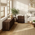 thumbnail image 5 of LuxenHome 21.65” Walnut Nightstand & End Table with Two-Drawer Storage in Durable Manufactured Wood, 5 of 8