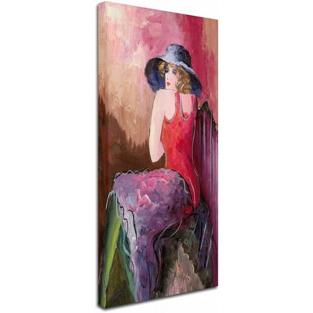 Trademark Fine Art "Woman with Blue Hat" Canvas Art by Rosario Tapia