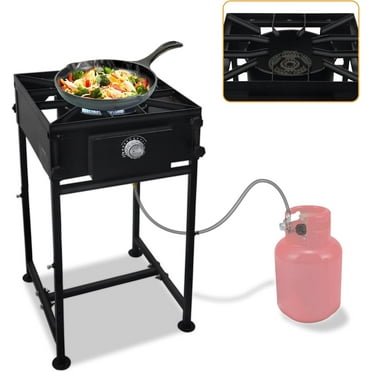 SONRET Portable Propane Stove 130,000-BTU Single Burner with Regulator & Hose for Outdoor Cooking