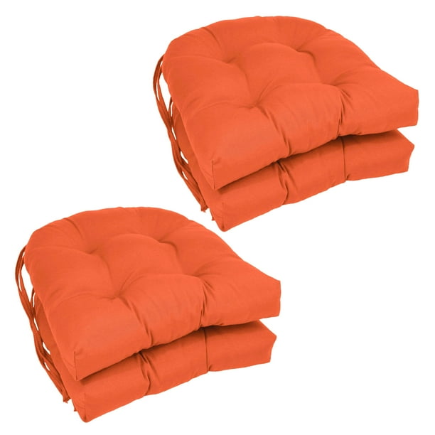 Cojín redondo Pillow Blazing Needles para silla, 40 cm, paquete de 4 unidades, color mandarina