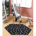 thumbnail image 2 of Furnishmyplace Giraffe Black Grey Area Rug for Living Room, Dining Room, Kids 9' Hexagon - Natural/Criss Cross, 2 of 5