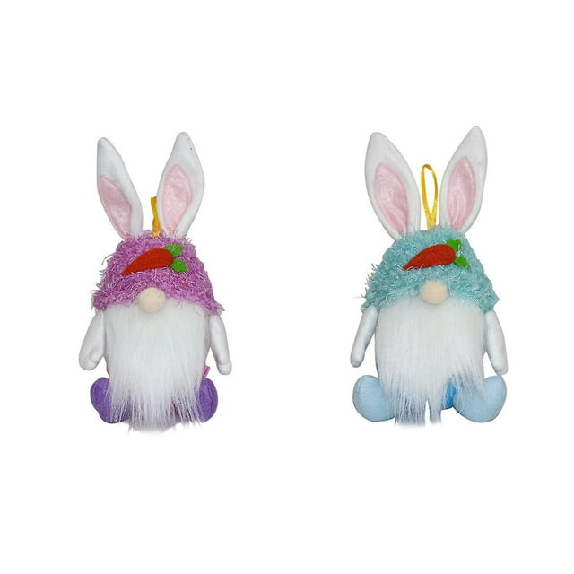 Adornos decorativos, muñeco de conejo de dibujos animados de Pascua, 26 x 13 cm - HUOGUO