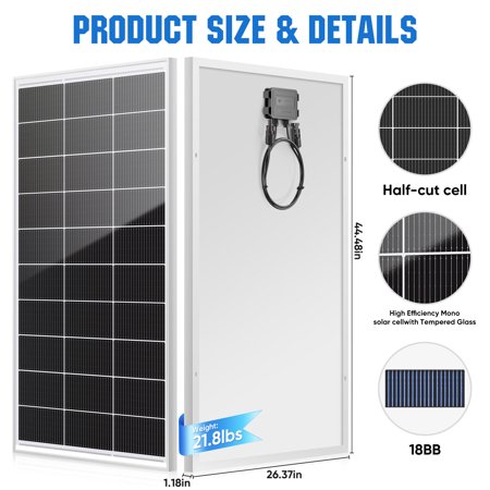 200W Watt Mono Solar Panel 12V Battery Charging PV Home RV Off-Grid Boat Power
