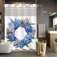 thumbnail image 5 of Spring Flower Wreath No Hooks Shower Curtain with Snap-in Liner Country Watercolor Purple Blue Floral Leaf Shower Curtains for Bathroom, Waterproof, Easy Install, Washable 72"x96", 5 of 9