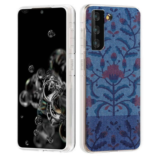TalkingCase Slim Phone Case Compatible for Samsung Galaxy S21 5G, S30,(Not S21+,S21 Ultra),Floral Fabric Print,Lightweight,Flexible,Soft, USA