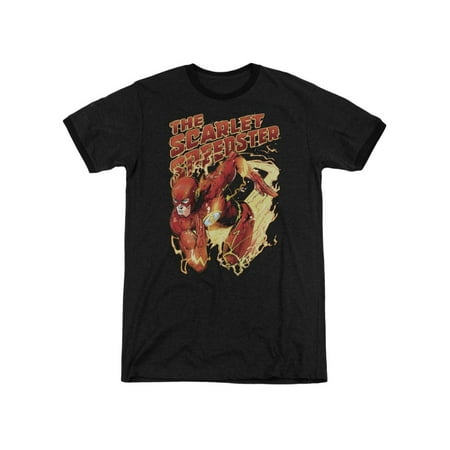 The Flash DC Comics Superhero The Scarlet Speedster Adult Ringer T-Shirt