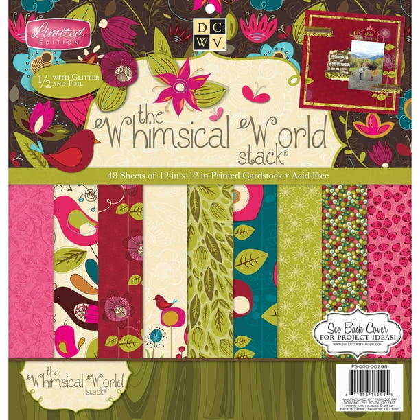 DieCuts with a View 12" x 12" Whimsical World Paper Stack, 48 Sheets