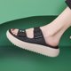 thumbnail image 1 of Sandalias deportivas antideslizantes de suela gruesa para mujer, para interior y exterior (Negro 39), 1 of 9