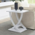 thumbnail image 4 of Pemberly Row Criss-Cross Chairside End Table in White Wood Finish, 4 of 15