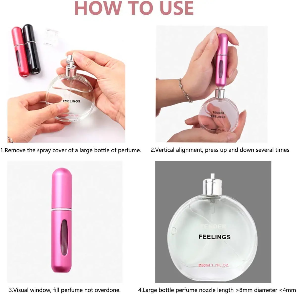 Perfume Travel Refillable Spray Bottles Small - 6Pcs Travel Essentials for  Women Travel Bottles for …See more Perfume Travel Refillable Spray Bottles