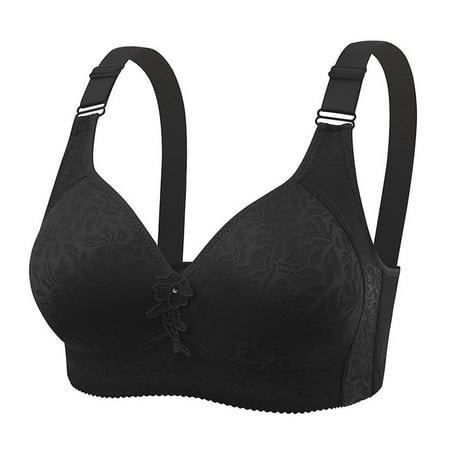 Womens Full Support Bras  Push Up Bras for Women Plus Size Floral Lace Underwire Soft Cup Everyday Bra Full Coverage 36BD-46BC Womens Bras Clearance under $5