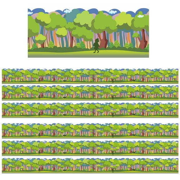 Eureka Once Upon A Dream Forest Extra Wide Die-Cut Deco Trim, 37 Feet Per Pack, 6 Packs