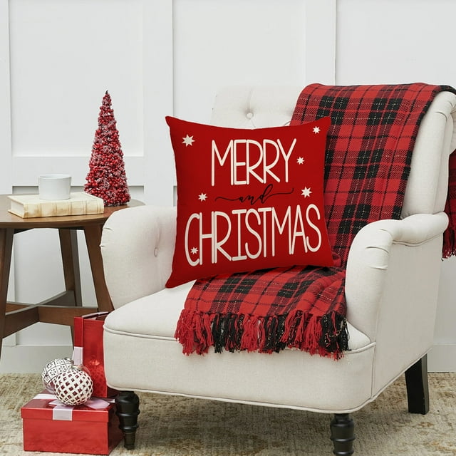 Adornos navideños, funda de almohada navideña de 45 x 45 cm, ideal para decoración navideña, ideal para sofás y el hogar.
