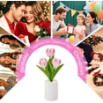 thumbnail image 5 of Artificial Pink Tulip Flower Lamp, LED Decorative Light with White Pot, Battery Powered for Bedroom Living Room, Gifts for Women Mom Grandma Girlfriend on Birthday Christmas Valentines Mothers Day, 5 of 13