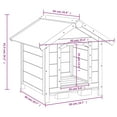 thumbnail image 2 of vidaXL Dog Kennel Brown 25.6"x25.6"x24.2" Solid Wood Pine, 2 of 7