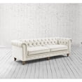 thumbnail image 4 of Rustic Manor Audriana Beige Velvet Chesterfield Sofa 92L x 33.5W x 30.3H, 4 of 10