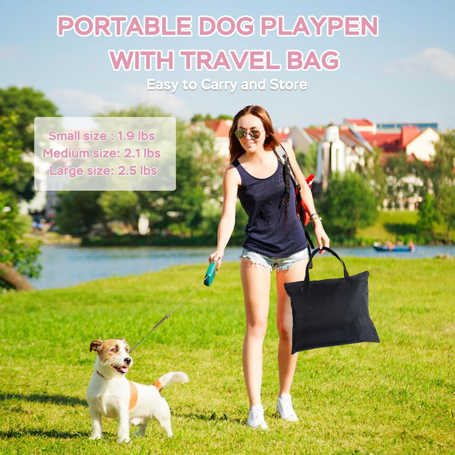 Portable Pet Playpen for Dogs, Cats & Rabbits - Collapsible Indoor Outdoor Kennel with Large Space